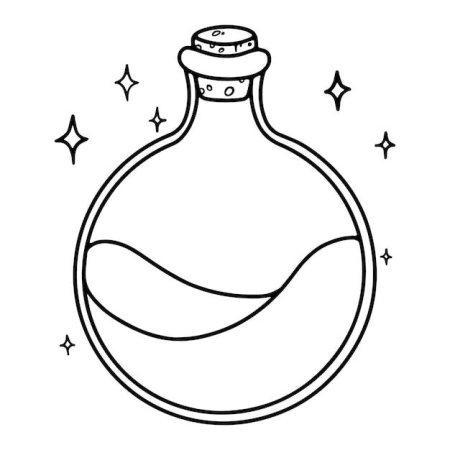 Раскраска зелье в бутылке