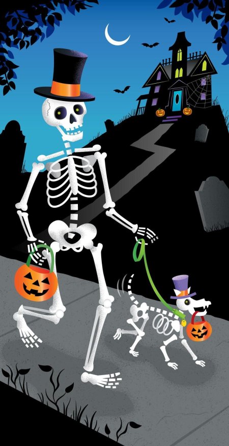 Скелет на хэллоуин рисунок