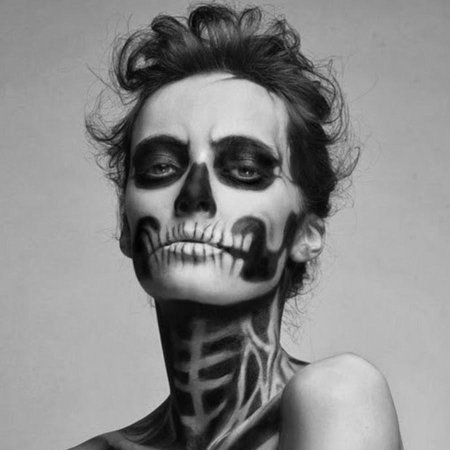 Макияж на хэллоуин скелет