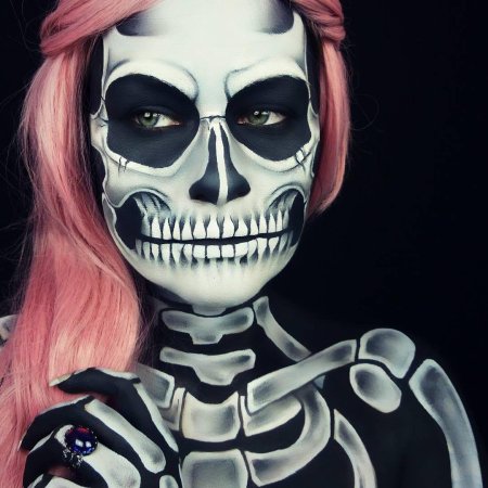 Макияж на хэллоуин скелет