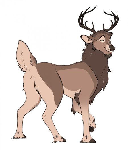Олень в мультяшном стиле