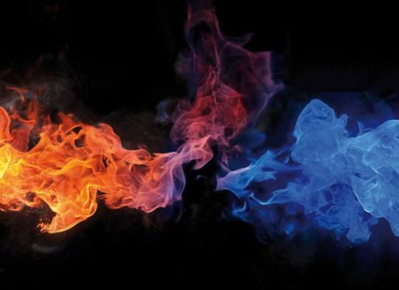 Огонь синий и красный