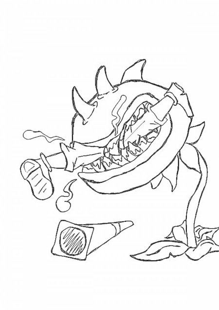 Разукрашки зомби против растений