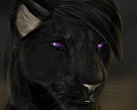 Черная пантера с зелеными глазами