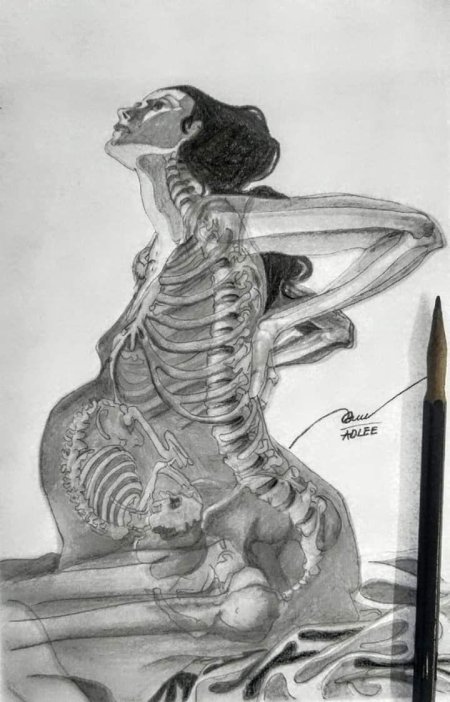 Академический рисунок скелета