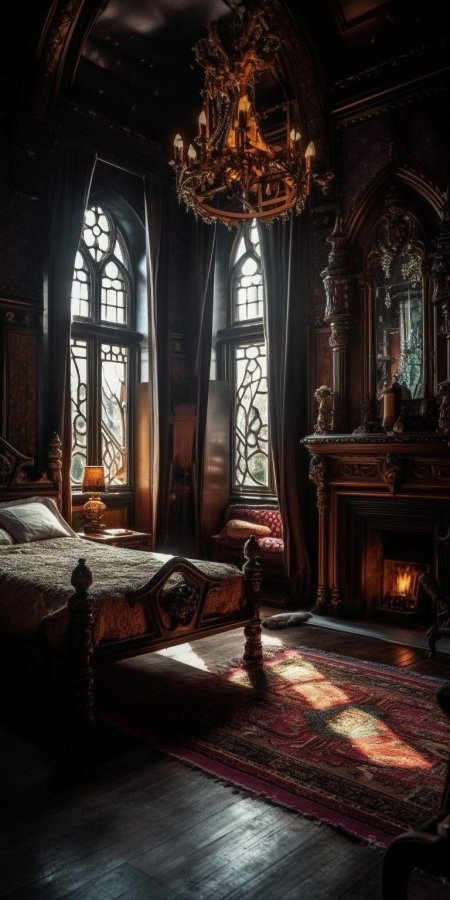 Викторианская готика спальня