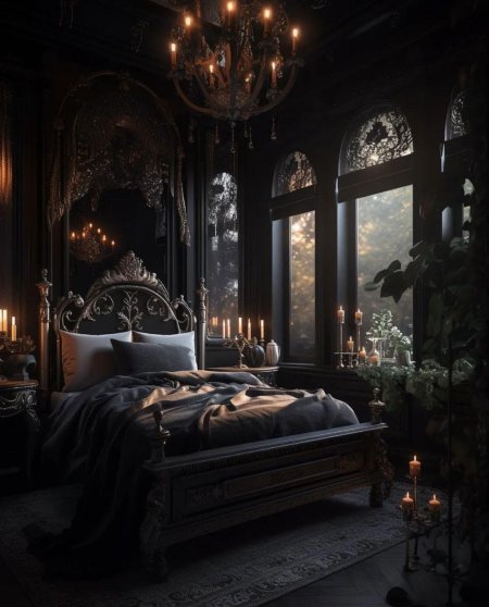 Спальня в готическом стиле
