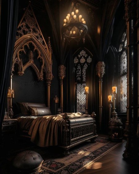 Спальня в готическом стиле