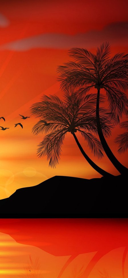 Пейзаж с пальмами