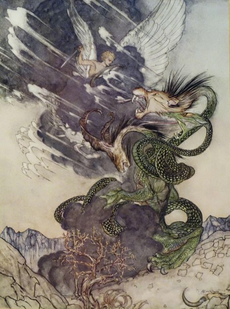 Китайская живопись гунби дракон