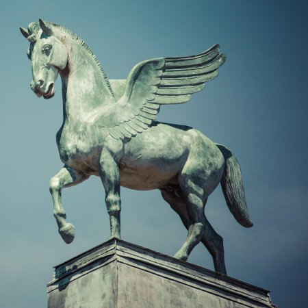 Winged horse statue