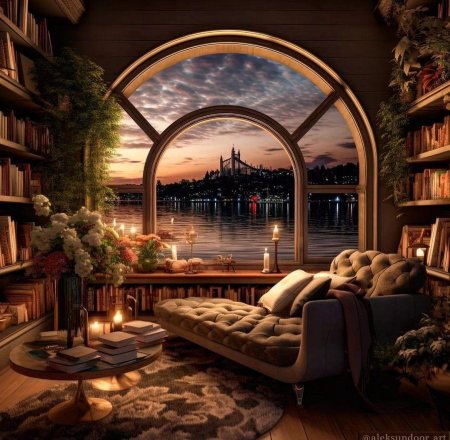 Библиотека в спальне