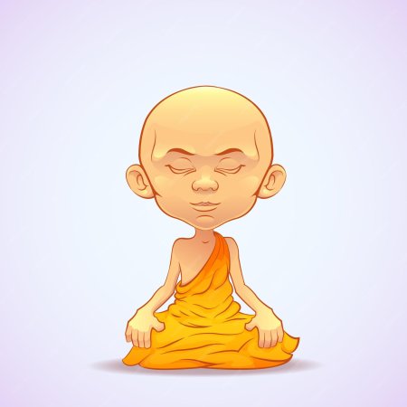 Буддийский монах вектор