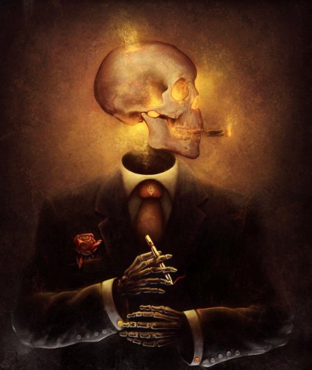 Скелет с сигарой