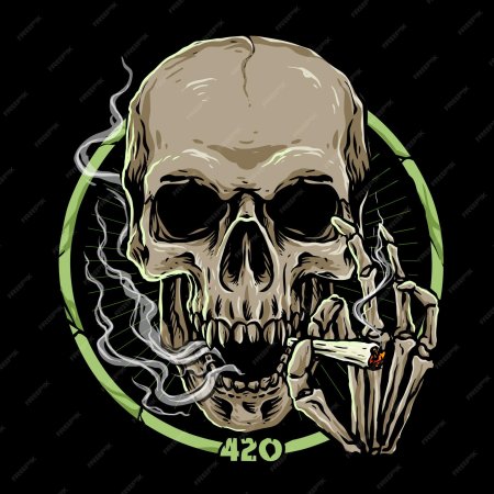 Череп с сигаретой