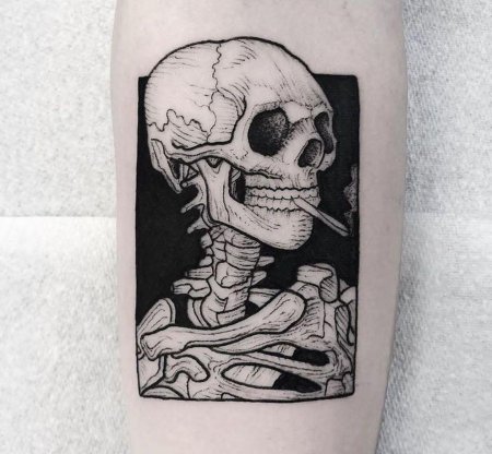 Ван гог курящий скелет