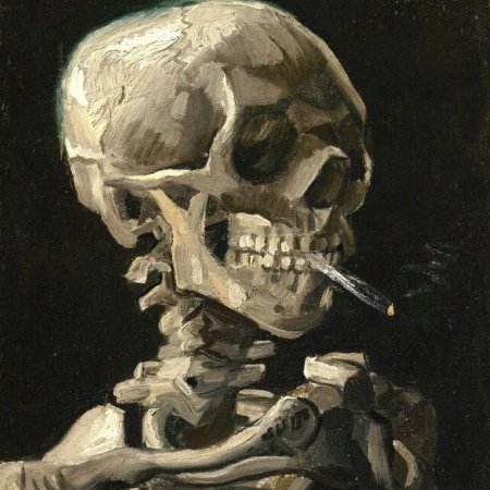 Череп с горящей сигаретой