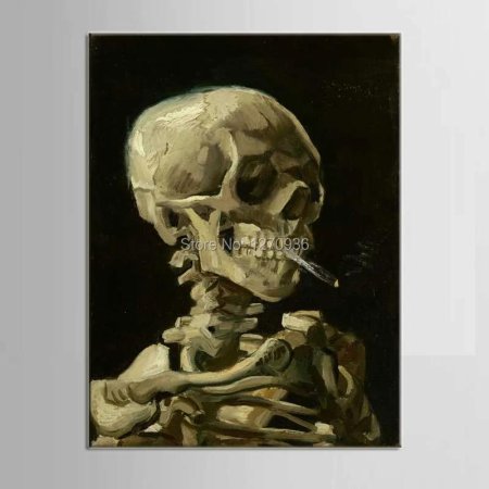 Ван гог череп с горящей сигаретой