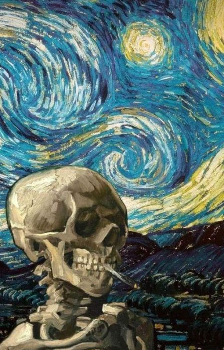 Винсент ван гог череп с горящей сигаретой