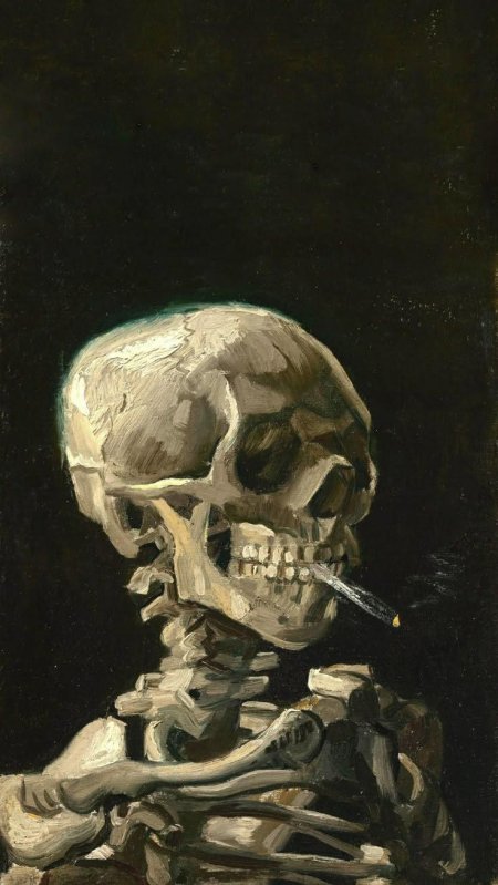 Винсент ван гог череп с горящей сигаретой