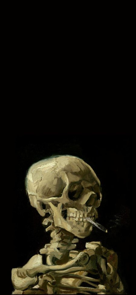 Ван гог череп с горящей сигаретой