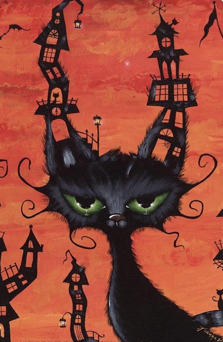 Черный кот хэллоуин