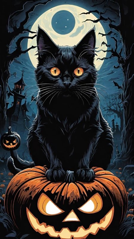 Black cat halloween