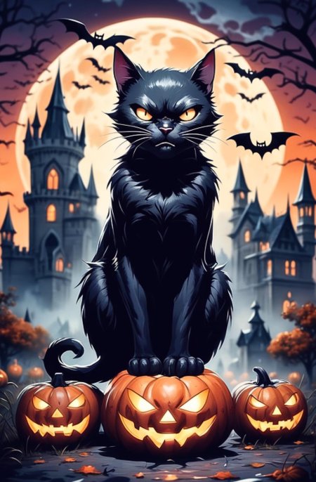 Черный кот хэллоуин