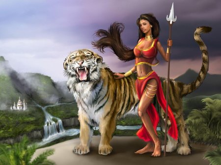 Девушка с тигром