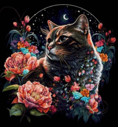 Вышивка котик