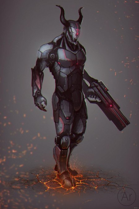 Sci fi киборг демон