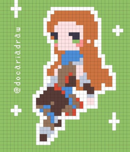 Пиксель арт геншин