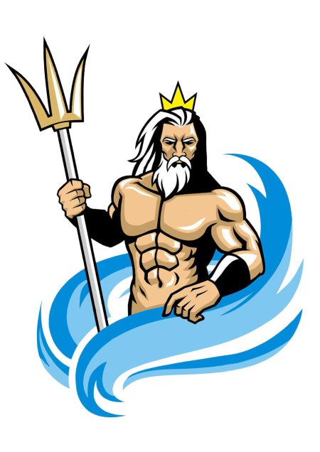 Нептун бог морей вектор