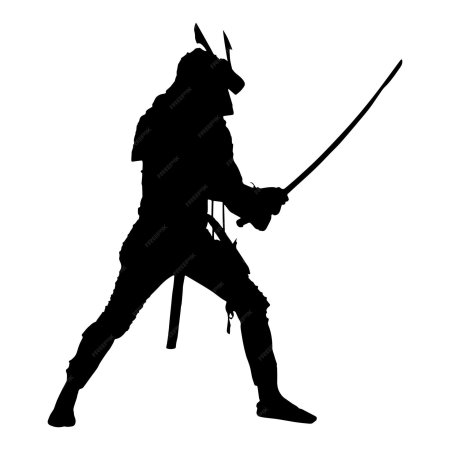 Самурай на белом фоне