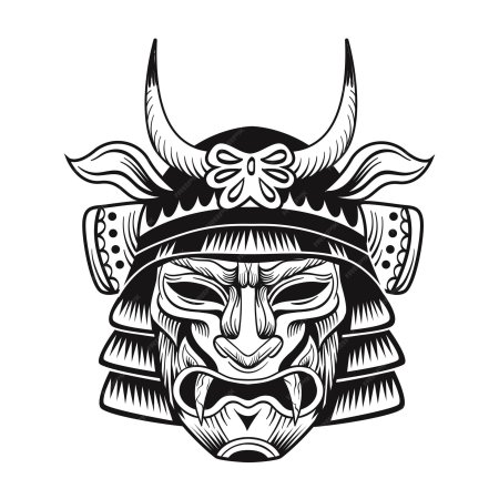 Маска самурая эскиз