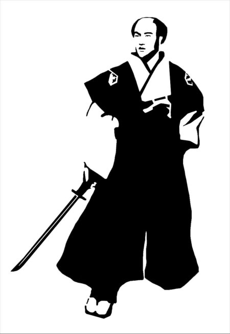 Черно белый самурай