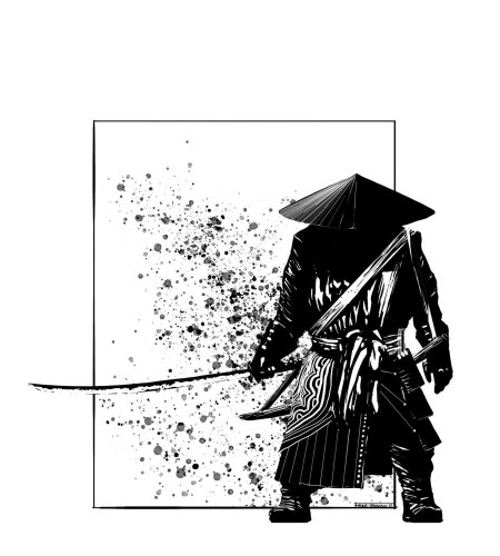 Черно белый самурай