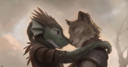 Каджит и аргонианин