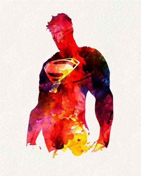 Супергерои акварель