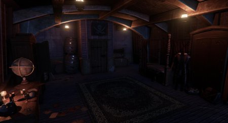 Капитанская каюта пиратского корабля в