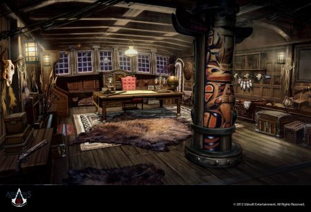 Капитанская каюта на пиратском корабле