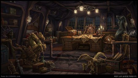 Капитанская каюта пиратского корабля в