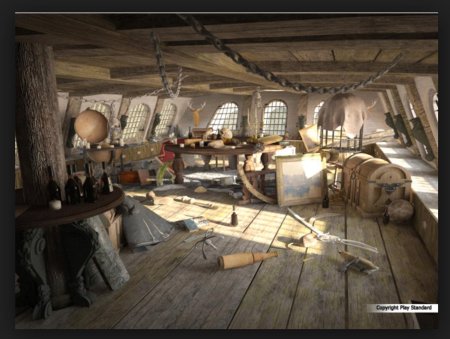 Капитанская каюта пиратского корабля 17в