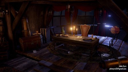 Капитанская каюта пиратского корабля 17в