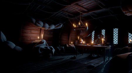 Капитанская каюта пиратского корабля в