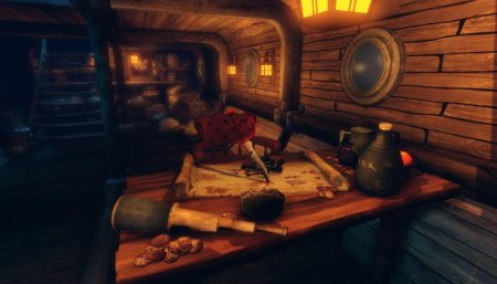 Капитанская каюта пиратского корабля 17в