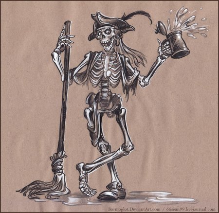 Скелет пират