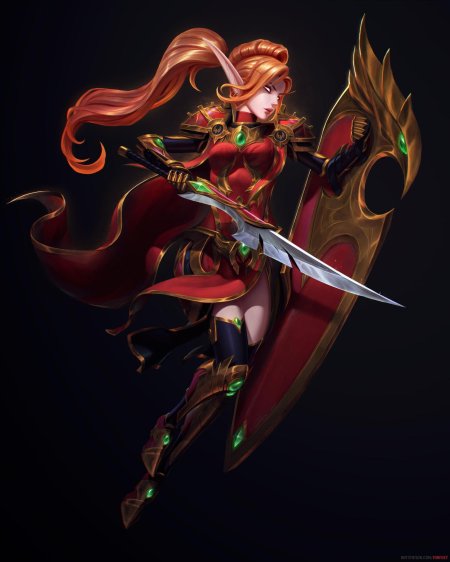 Кровавая эльфийка паладин