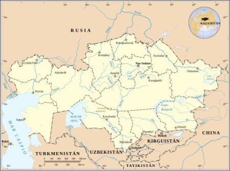 Карта казахстана подробная с городами