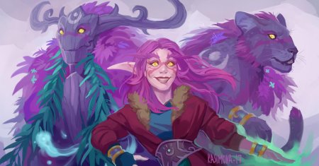 Ночной эльф друид арт